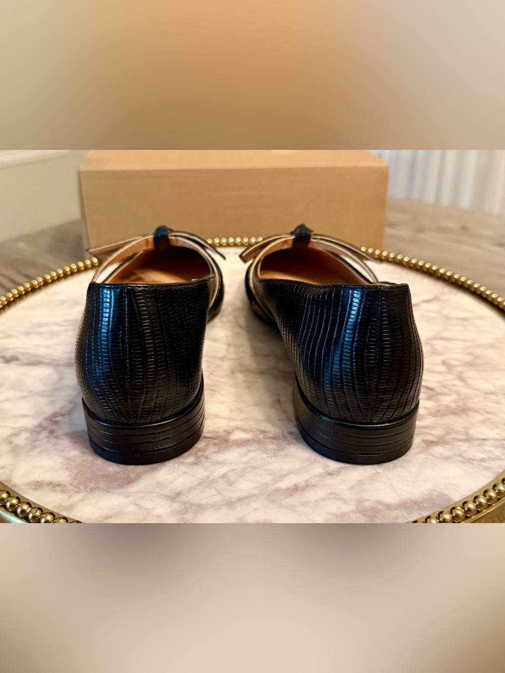 Journee Collection Black Textured Vegan Leather Shoes | SZ. 5.5 (NWB) - Picture 5 of 9